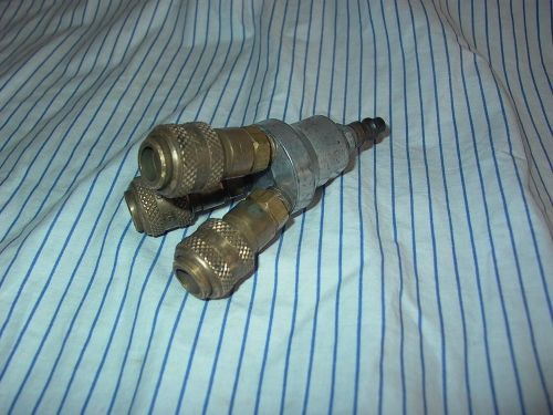3 WAY Aluminum Body AIR LINE  -  AIR HOSE SPLITTER Complete  with QUICK CONNECTS