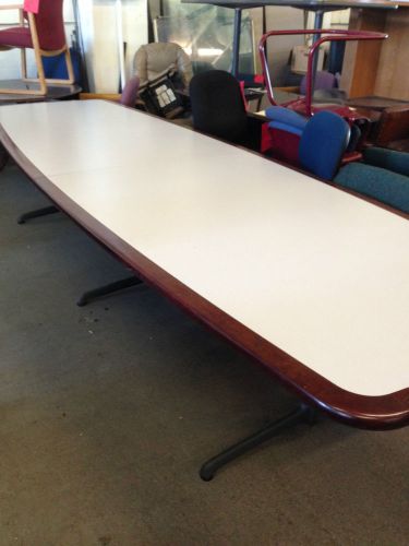 12.6 FT LONG CONFERENCE TABLE by STEELCASE OFFICE FURN GRAY COLOR LAMIN TOP