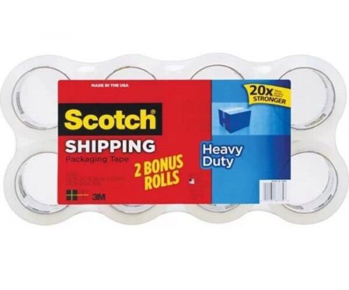 Scotch 3M Heavy Duty Clear Packaging Shipping Tape  8 Rolls - SHIPS TODAY