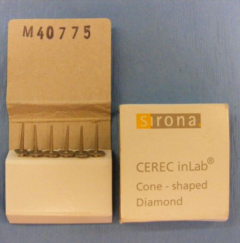 Sirona CEREC Cone-shaped Diamonds (6 new burs fit the comact milling machine)