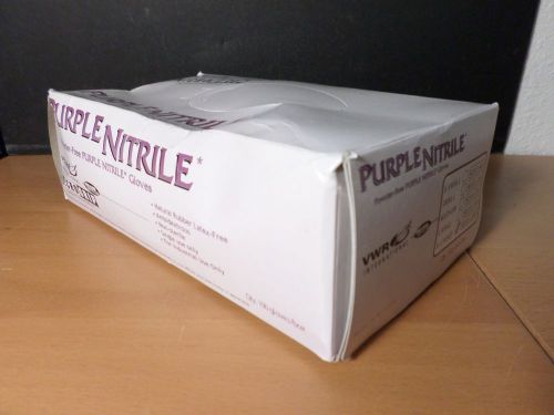 VWR Powder-Free Purple MicroGrip Nitrile Gloves XL Extra Large (100/Box)