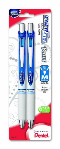 EnerGel Pearl RTX Liquid Medium, Blue Accent, Blue Ink 2-Pk