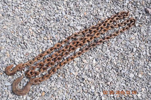 12&#039; X 3/8&#034; HEAVY LOG, TOW, BINDER CHAIN &amp; 2 ACCOLOY HOOKS, GREAT WALL HANGER