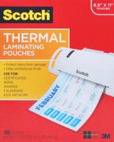 Scotch Thermal Laminating Pouches 8.9 x 11.4 Inches 3 mil, 100-Pack, TP3854-100