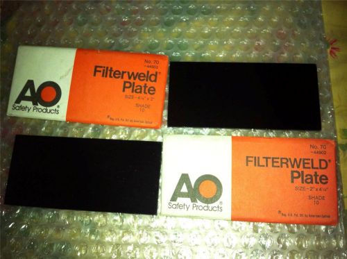 Vtg LOT 2 Welding American Optical AO Safety Glass FILTER WELD PLATE Shade 10