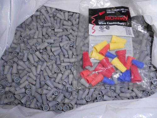 10000 Buchanan Wire Nut Connectors WT1 Gray, Grey, Wire Twists by Ideal 16-22 aw