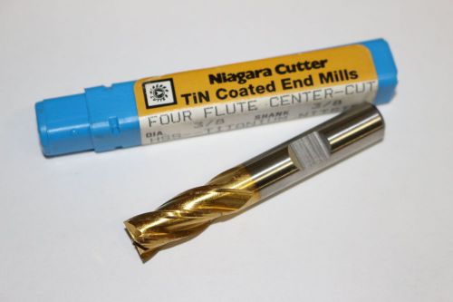New niagara cutter 3/8&#034; x 3/4&#034; x 2-1/2&#034; se 4fl cc tin coated hss end mill 40120 for sale