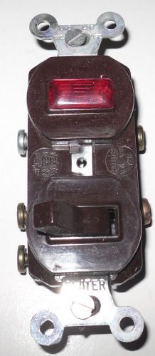 Slater 695-BR 3-Way Toggle Switch &amp; Pilot LIght, Brown