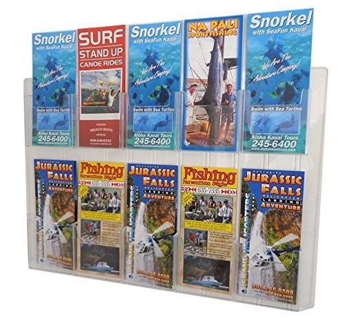 Source One 2 Piece Set Ten Pocket Wall Mount Premium Trifold Brochure Holder ...