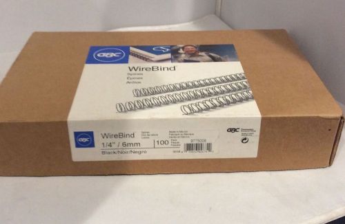 Wire Binding GBC  WireBind Spines Black 1/4&#034; Inch 6mm 100pc 9775008