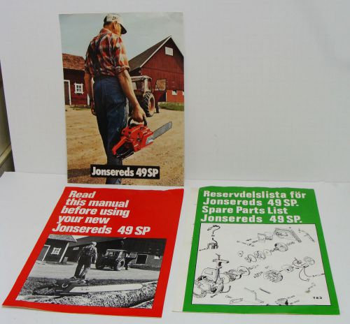 VINTAGE JONSEREDS 49 SP CHAINSAW MANUAL PARTS FACTORY SALES BROCHURE