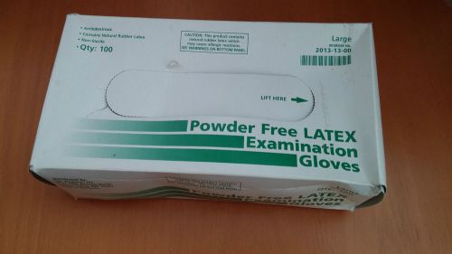 Powder Free Latex Examination Gloves Large, 100Ct