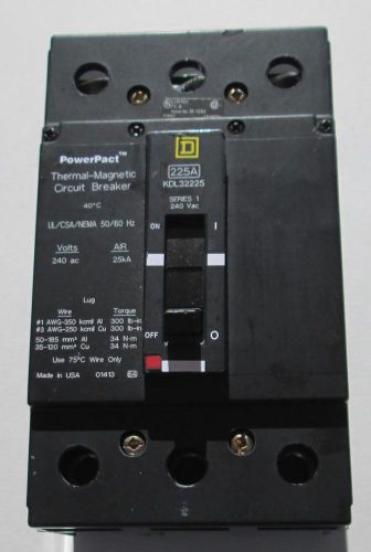 Square d powerpact 225a kdl32225 series 1 240vac circuit breaker for sale