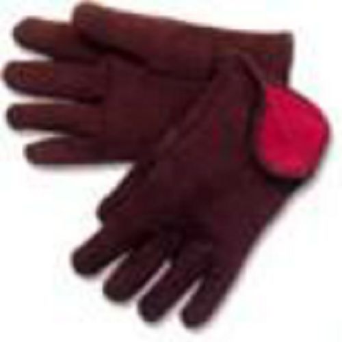 Emerald Brown Jersey Red Fleece Lined Gloves