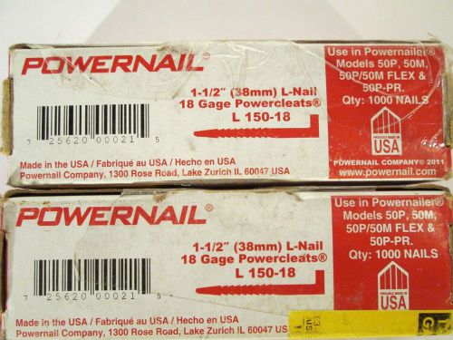 2000 Powernail 1 1/2” L Nail 18 Gage Powercleats L150-18 L 150-18 Hardwood Floor