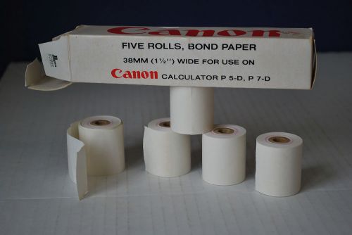 Canon 1 1/2 wide Bond Paper Rolls ( 5 ) for Calculator P5-D, P7-D