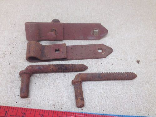 2 rustic farm gate hinges heavy steel - shed barn door shabby primitive straps for sale