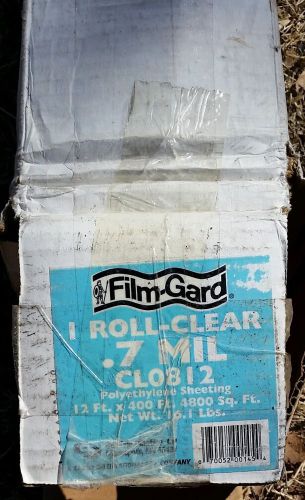 12’ x 400’ .7 mil polyethylene plastic sheeting roll film-gard cl0812 for sale