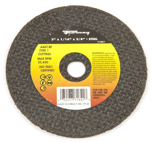 Reduced  forney 71841 cut-off wheel with 3/8-inch arbor, 3&#034; x 1/16&#034; - 100 pack for sale