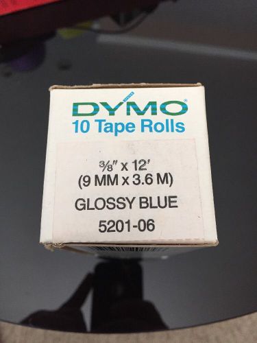 DYMO embossing Tape 5201-06 Glossy Blue 3/8&#034; x 12&#039; NEW Labeling 10 pack
