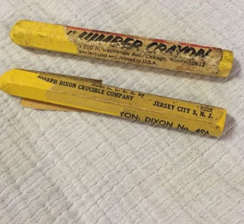 VINTAGE  Yellow Lumber Crayon Dixon #496 lot of 3