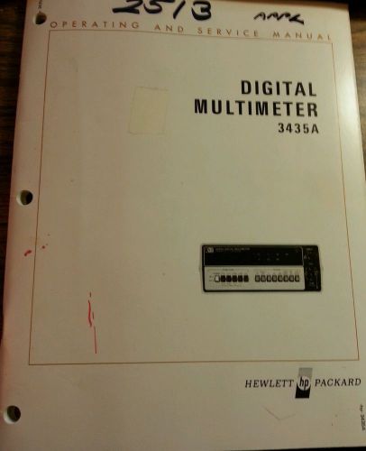 HP operating and service manual digital multimeter 3435A hewlett-packard