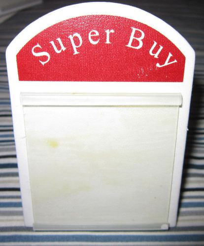 Lot 40 &#034;Super Buy&#034; Retail Store Shelf Table Self Standing Price Tag Holder Sign