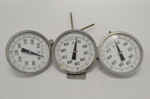 Lot 3 ashcroft temperature gauge 4in dial probe 4/9 in 50-450c b220705 for sale