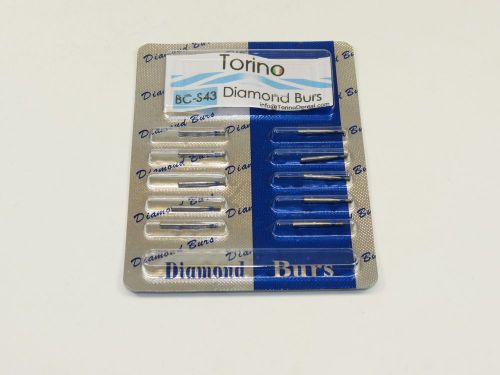 Dental Diamond Burs Round Lab BC-S43 FG Set /1 Pack 10 Pcs TORINO