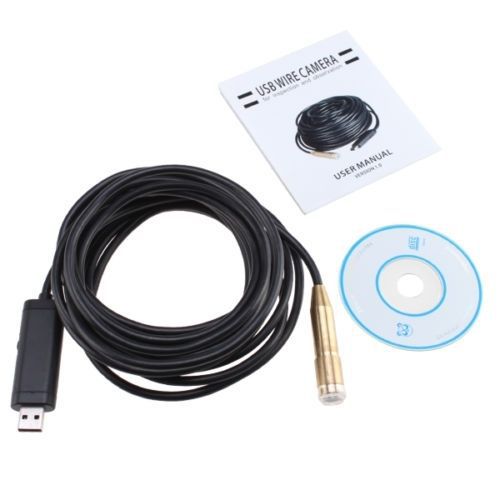 +Waterproof USB Borescope Endoscope 4 LED Inspection Tube Snake Sewer Camera 10M