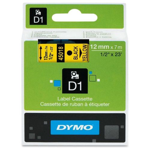Dymo black on yellow d1 label tape 45018 for sale