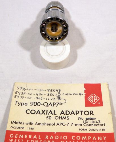 General Radio Type 900-QAP7 50 Ohm Coaxial Adaptor APC-7