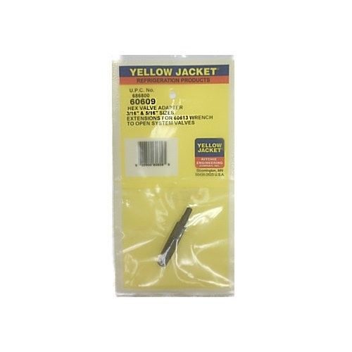 Yellow Jacket 60609 Hex Key Adapter 3/16&#034; &amp; 5/16&#034; - NEW!