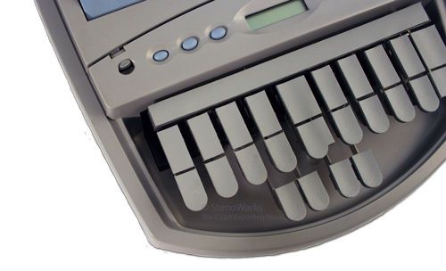 Steno Writer Grey Synthetic with Leather Overlay Keytop Covers