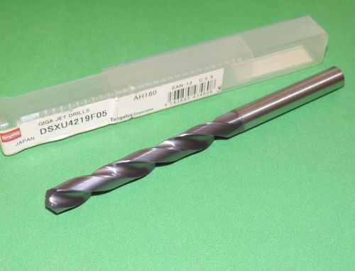 Tungaloy 27/64&#034; Solid Carbide Coolant Fed Drill 5xD TiALN (DSXU4219F05) GIGA JET