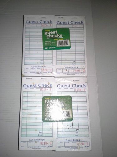 Adams 1-Part Guest Check with Stub 20 books 50 checks/book SA540A Receipt new