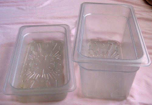 Lot 4 pieces Cambro Camwear One 36CW 1/3 x 6&#034;w grate Clear Containers-1-32CW w g