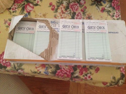 Monogram Green Guest Check carbonless 5000 count box 100 x 50
