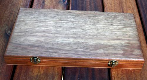 Solid Walnut Timber Jewelry / Trinkets Box with Pink Lining Handmade