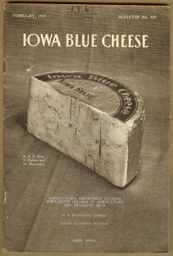 1935 History &amp; Making Iowa Blue Cheese Booklet, Milk, Curd, IA State College