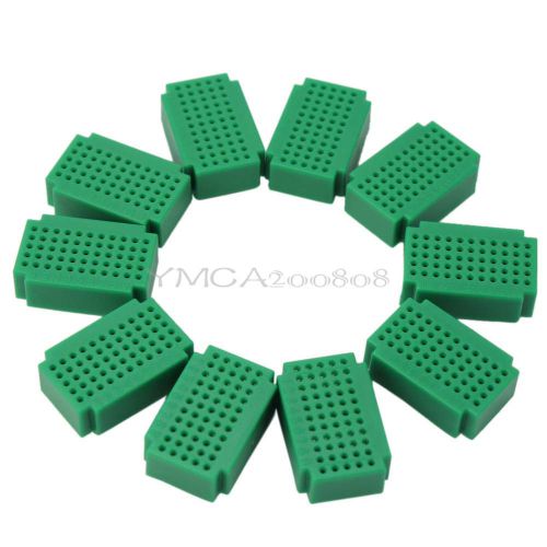 10x Solderless PCB Printed Circuit Board Breadboard 55 Points Dark Green Plastic