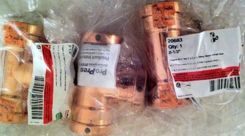 3  VIEGA copper tee  21/2&#034;  pro press part 20683 epdm gasket new in package