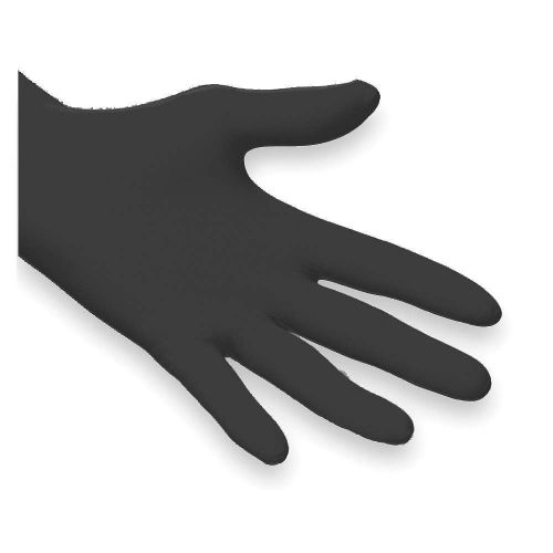 Disposable Gloves, Nitrile, M, Black, PK100 N642