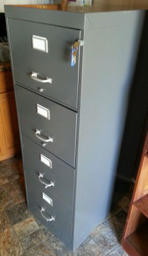 Gray 4-Drawer Locking Filing Cabinet with Keys