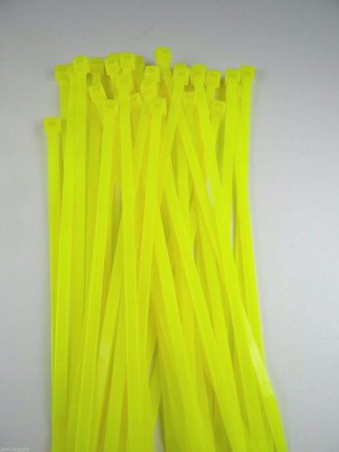 Cable ties wire ties fluorescent yellow nylon 7&#034;  lot of 100 new made in usa for sale