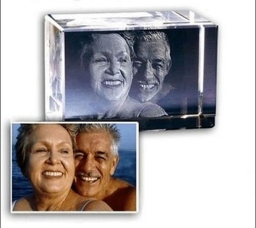 3d Laser Etched Engraving Custom Crystal Glass Photo Frame Wedding Birthday Gift