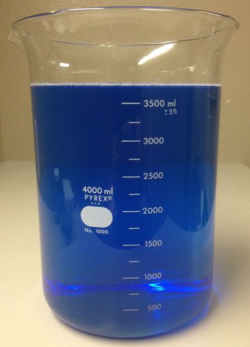 Pyrex 4000ml laboratory 4l low form griffin graduated beaker flask scientific for sale