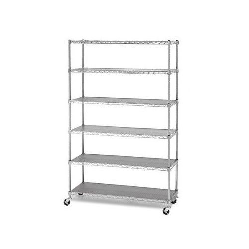New Adjustable 6 Shelf Chrome Rack Heavy Duty Steel Commercial Storage Shelving