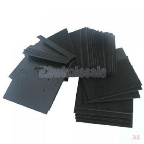 4x 100pcs black earring jewelry display hang hanging cards 2&#034; x 2&#034; retail shop for sale