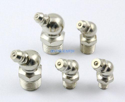 10 Pieces M12 Nickel Plated Iron 45 Degree Grease Zerk Nipple Fitting